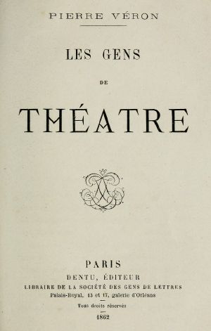 [Gutenberg 64067] • Les gens de théâtre